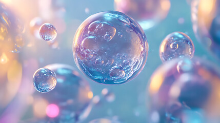 A realistic animation of active serum ingredients bonding with skin cells, enhancing collagen production and improving elasticity 