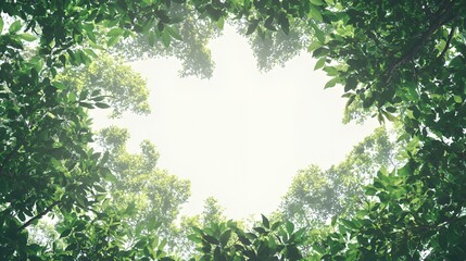 Bright Sunlight Through Lush Green Forest Canopy