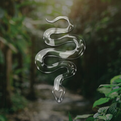 Glass Effect Snake Vector | Transparent Shiny Serpent Illustration