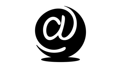 Obraz premium email At Symbol , black isolated silhouette