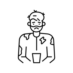 Racial Economic Disparity black line icon.