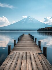Mountainous Pier Background