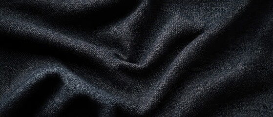 Fototapeta premium Ultradark wool fabric texture with soft depth, cozy and elegant minimalism
