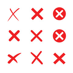 Fototapeta premium Red Cross Marks Set