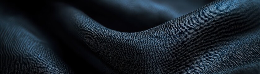 Subtle fabric mesh texture in deep black, soft and elegant minimalist aesthetic