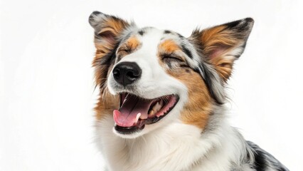 Studio Portrait of Happy Smiling Dogs with White Background, Generative AI