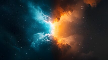 Obraz premium Cosmic Wormhole Pulling in Bright Stardust Infinite Depth and Open Space in the Middle Abstract Surreal Space Scene with Glowing Galaxy Nebula and Swirling Particles