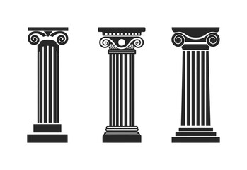 Obraz premium Set of pillar vector illustration on white background