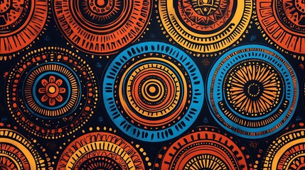 African tribal circles textile design