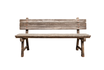 Old wooden bench in park.png