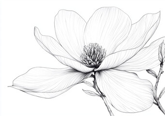 Fototapeta premium Spring magnolia flowers. Coloring of magnolia flowers.