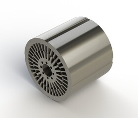Electric motor stator and rotor illustration
