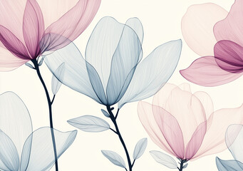Spring flowers of colored magnolia.