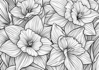 Fototapeta premium daffodil flower coloring.