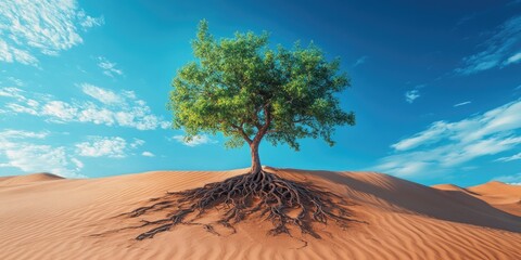 Tree Sitting On Sandy Beach