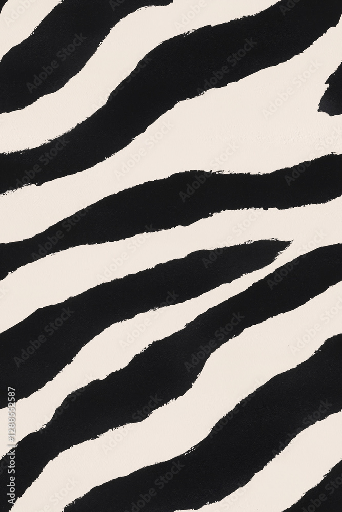 Poster zebra stripes abstract: a striking close-up of zebra stripes pattern, creates a bold, modern design.