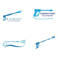 Pressure washing logo template, Cleaning vector design. Tools illustration