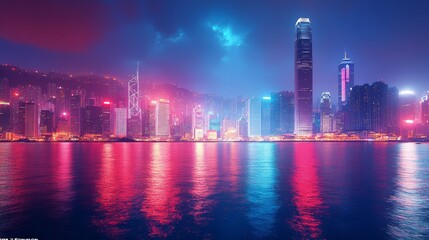 Dazzling Cityscape Under the Night Sky