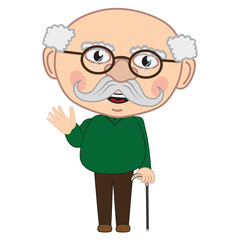Grandpa cartoon illustration © MWB Project