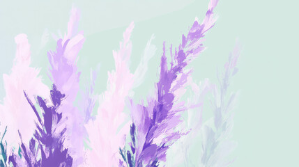 Lavender Flower Border With a Light Green Background Showcasing Natural Beauty acrylic illustration