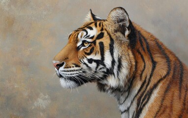 Obraz premium Tiger portrait wild animal showcasing beauty and strength.