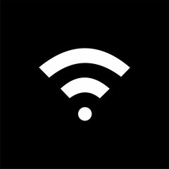 Wi-Fi Signal Icon Vector Illustration-A clean, minimalist black and white Wi-Fi signal icon vector, perfect for technology, communication, or digital connectivity-related designs. Ideal for apps