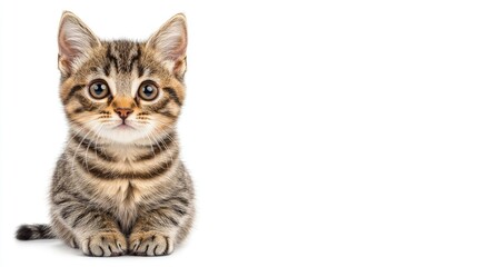 Fototapeta premium Playful kitten portrait indoor setting animal photography cozy environment close-up view feline charm