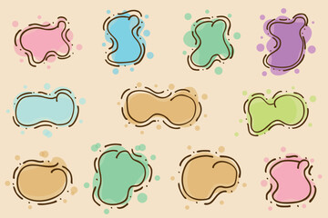 Colorful blob shaped elements .blot shaped graphic elements