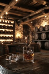 Fototapeta premium Whiskey on Wooden Table