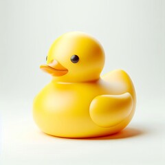 large yellow rubber duck against a white background