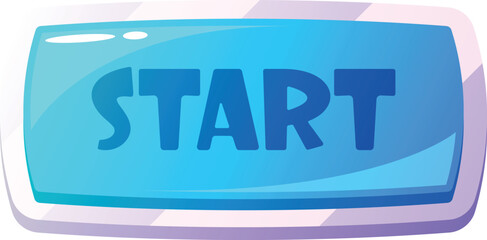 Start menu blue button vector illustration