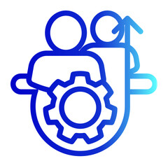 change management Icon Trendy Line Gradient Style for Mentoring Pack Icon Themes