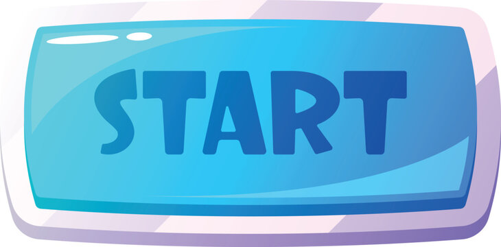 Start menu blue button vector illustration