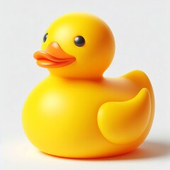 large yellow rubber duck against a white background