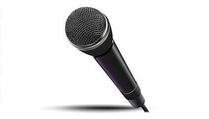 Black Microphone Isolated on White