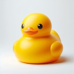 large yellow rubber duck against a white background