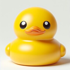 large yellow rubber duck against a white background