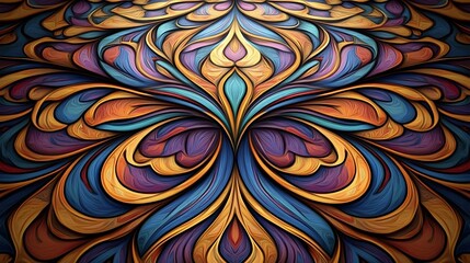 Colorful ornate pattern, digital art, background, design