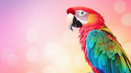 Obraz premium Parrot stands out, vibrant colors against softly blurred background. A stunning display nature.