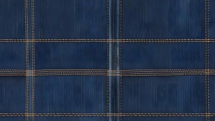 Naklejka premium AI GENERATE, seamless denim fabric texture with visible stitching and subtle shading, purpose for background. 