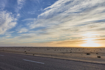 sunrise over the desert