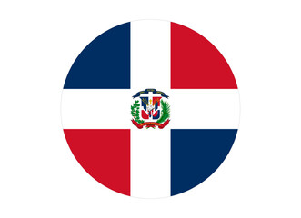 Dominican Republic icon. Round circle flag of dominican republic icon design, vector illustration
