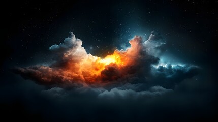 Fototapeta premium Dramatic and surreal of comet trails burning through cosmic clouds creating vibrant glowing edges and a deep black center evoking a powerful celestial phenomenon in the vast expanse of the universe