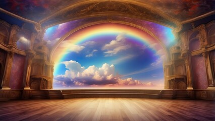 A serene spa scene featuring a stack of smooth grey stones with white orchids balanced on top