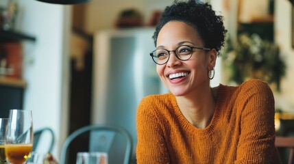 Hair restoration celebration in a family gathering at home. Featuring warmth and smiles
