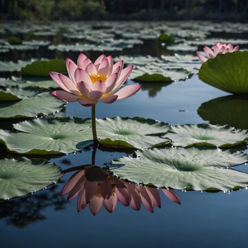 pink water lily