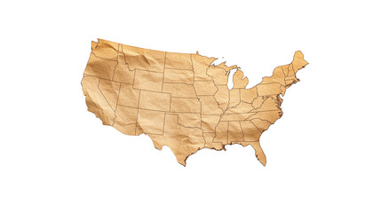 Vintage united states map on brown background, explore america's past