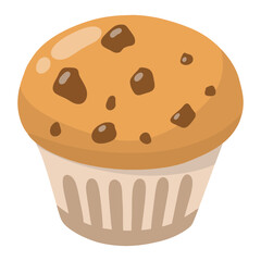chocolate chip muffin vector
