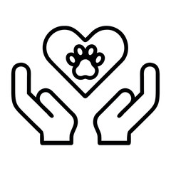 Pet Adoption Caring Hands Icon