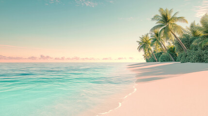 Fototapeta premium Tropical beach sunrise paradise scene